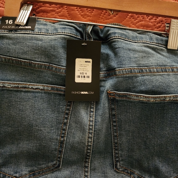 Denim Flare Jeans With Distressing Medium Wash - Picture 2 of 5